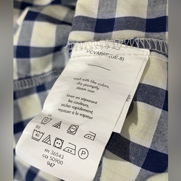 Men’s XL Van‎ Heusen chrome button down long sleeved shirt in yellow and blue - Picture 7 of 7